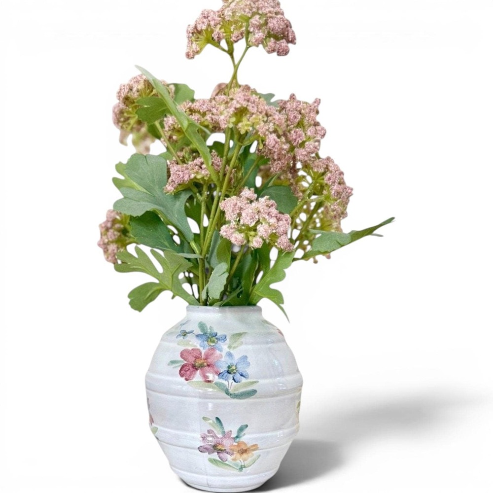 Vintage Arabia Finland Floral Vase ~ Hand-Painted Scandinavian Pottery ~ 5 1/4"